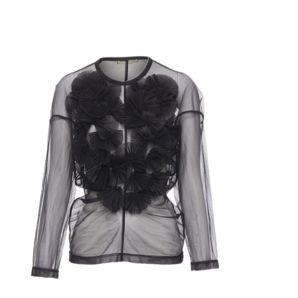 Comme des Garcons pleated fan ruffle sheer top